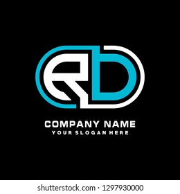 R O initial letter, modern logo design template vector