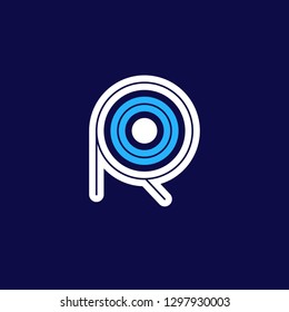 R O initial letter, modern logo design template vector