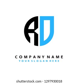 R O initial letter, modern logo design template vector
