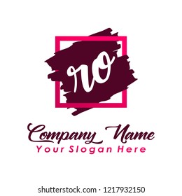R O initial square logo template vector