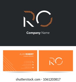 R & O joint logo stroke letter design with business card template