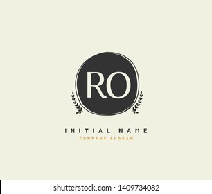 R O RO Beauty vector initial logo, handwriting logo of initial wedding, fashion, jewerly, heraldic, boutique, floral and botanical with creative template for any company or business.