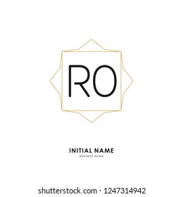 R O RO Initial logo letter with minimalist concept. Vector with scandinavian style logo.
