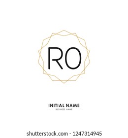 R O RO Initial logo letter with minimalist concept. Vector with scandinavian style logo.