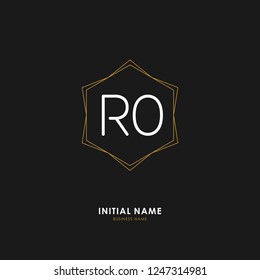 R O RO Initial logo letter with minimalist concept. Vector with scandinavian style logo.