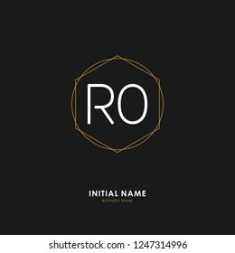 R O RO Initial logo letter with minimalist concept. Vector with scandinavian style logo.