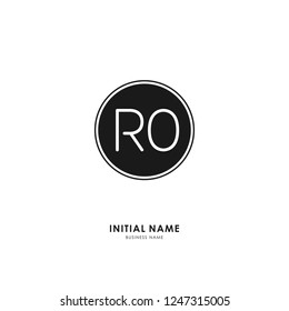 R O RO Initial logo letter with minimalist concept. Vector with scandinavian style logo.