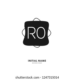 R O RO Initial logo letter with minimalist concept. Vector with scandinavian style logo.