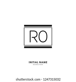 R O RO Initial logo letter with minimalist concept. Vector with scandinavian style logo.