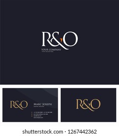 R & O, RO letters Joint logo icon and Business card vector template.