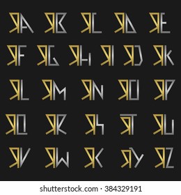 R and other alphabet letters monogram logo