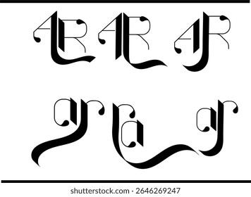 A and R Overlapped Letter Logo – Stylish AR Emblem in Script Calligraphy