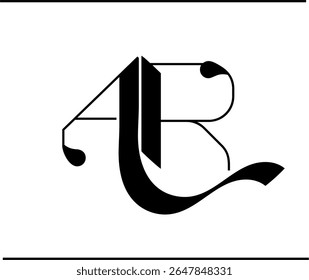 A and R Overlapped Logo – Stylish Script Calligraphy Emblem