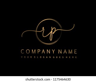 R P Initial handwriting logo vector