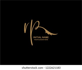 R P Initial Handwriting Logo Template