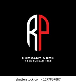 R P initial letter, modern logo design template vector 