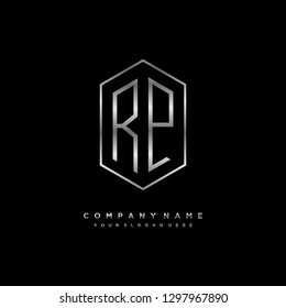 R P initial letter, modern logo design template vector 