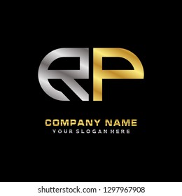 R P initial letter, modern logo design template vector 