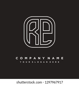R P initial letter, modern logo design template vector 