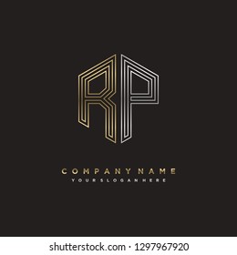 R P initial letter, modern logo design template vector 