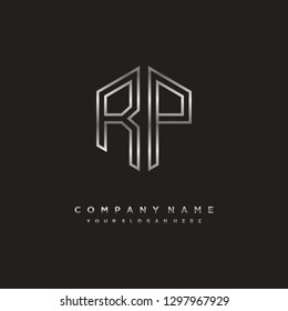 R P initial letter, modern logo design template vector 