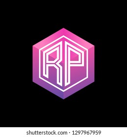 R P initial letter, modern logo design template vector 