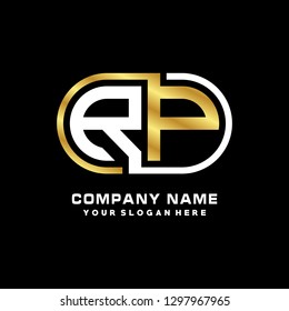 R P initial letter, modern logo design template vector 