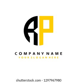 R P initial letter, modern logo design template vector 