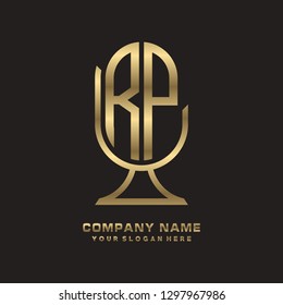 R P initial letter, modern logo design template vector 