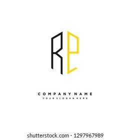 R P initial letter, modern logo design template vector 