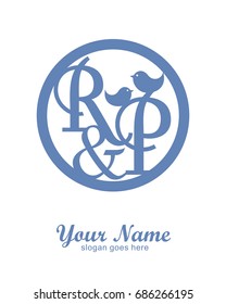 R P initial wedding decorative logo template
