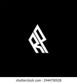 R P letter logo creative design on black color background. RP icon