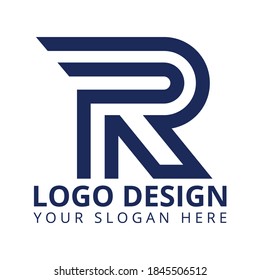 Diseño de logotipo de carta R P