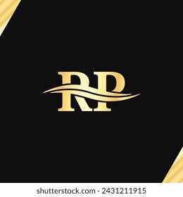 R P Letter logo minimal design vector of initial for business name Monogram art.