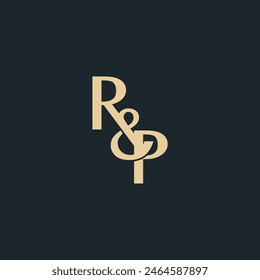 Diseño de logotipo de monograma mínimo R y P. PLANTILLA del logotipo de la letra inicial