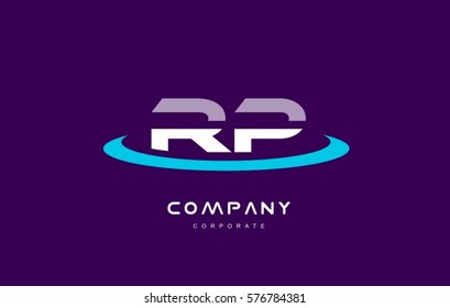 r p rp cyan magenta blue letter combination alphabet vector company logo icon sign design template 