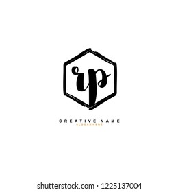 R P RP Initial logo template vector