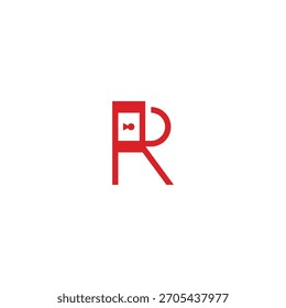 Diseño del logotipo de la letra del candado R.