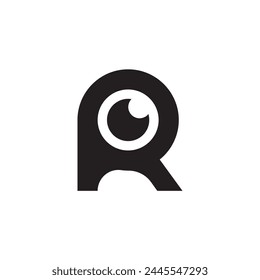 R photo camera logo design.