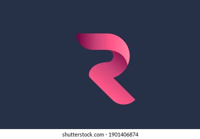 R pink blue alphabet letter logo for branding and business. Gradient design for creative use in icon lettering