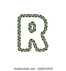 R Plant Letter Logo Icon Design