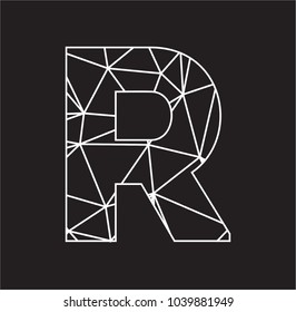 R poligonal geometric initial logo