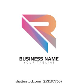 R Premium Gradient Letter Logo 