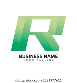 R Premium Gradient Letter Logo 