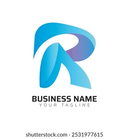 R Premium Gradient Letter Logo 