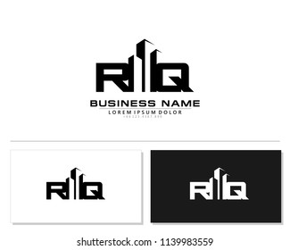 R Q Initial building logo concept