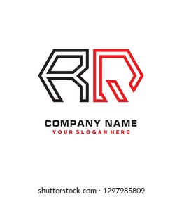 R Q initial letter, modern logo design template vector