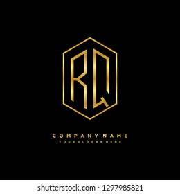 R Q initial letter, modern logo design template vector