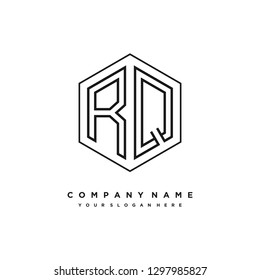 R Q initial letter, modern logo design template vector