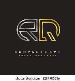 R Q initial letter, modern logo design template vector